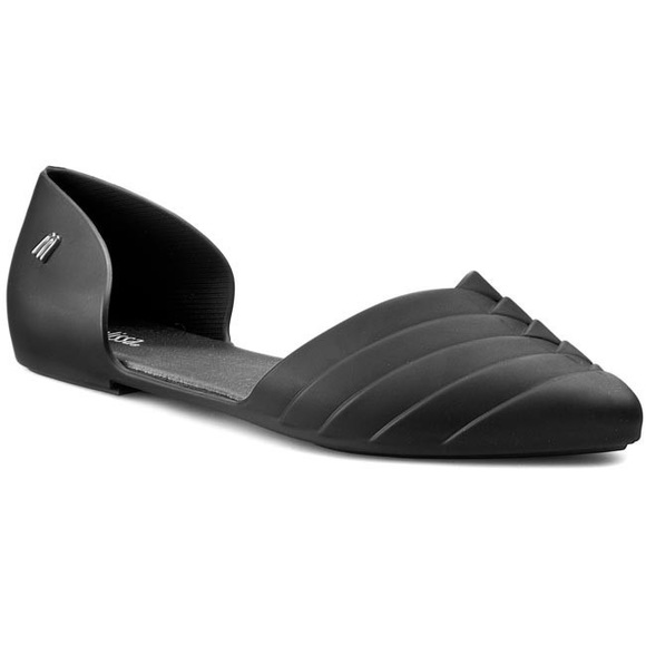 Melissa Shoes - Melissa Black Petal Pointy Toe Rubber Flats Size 8